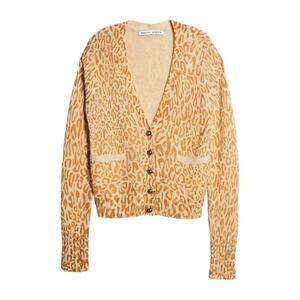 Rebecca Minkoff Kerry Leopard-Print Cardigan S $250